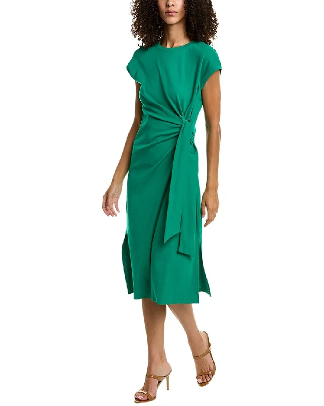 Women's Romantic Outfit Comfort Centric Apparel Gracia Side-Tie Midi Dress