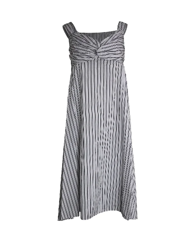 Women's Elegant Apparel Exclusive Deals Online A.L.C. Arsenio Off The Shoulder Striped Poplin Midi Dress in White Cotton