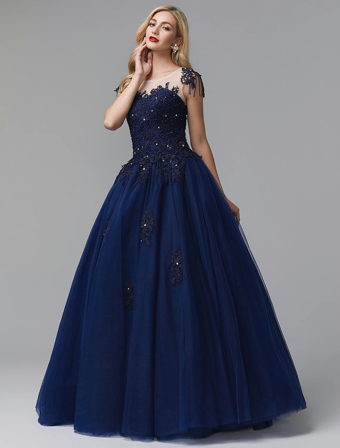 Women's Transitional Garments Trendy Women's Wear Collection Ball Gown Prom Dresses Sparkle Dress Quinceanera Chapel Train Long Sleeve Off Shoulder Satin with Beading Appliques