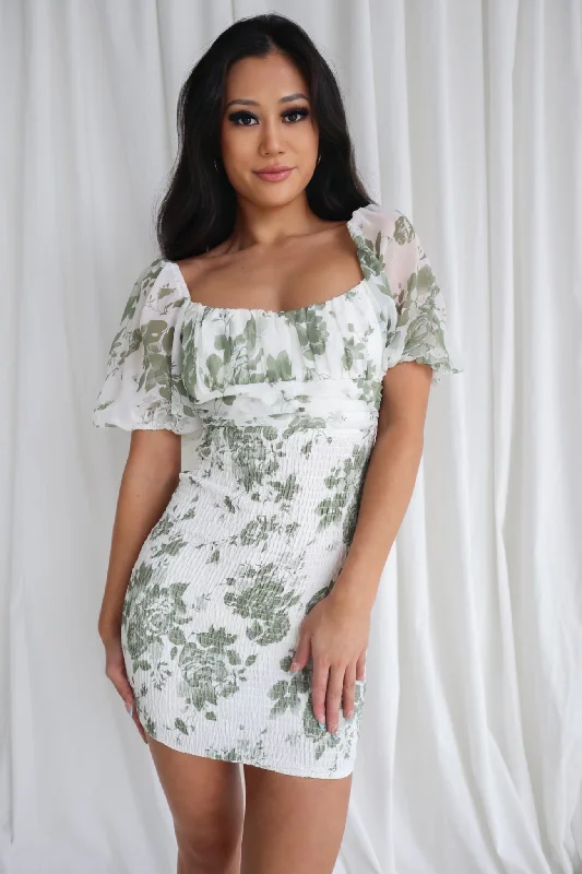 Women's Luxury Apparel Your Timeless Wardrobe Awaits Julie Mini Dress - Green Floral