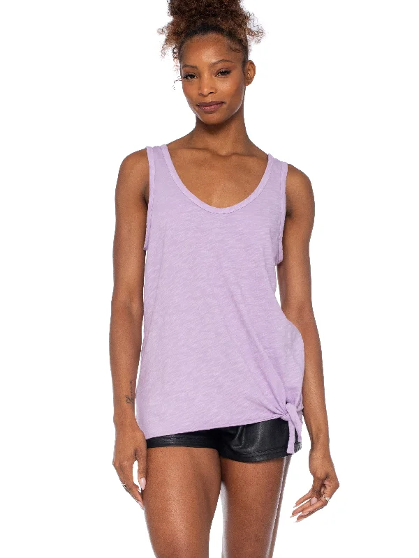 Women's Cozy Winter Attire Romantic Flair Side Tie Tank