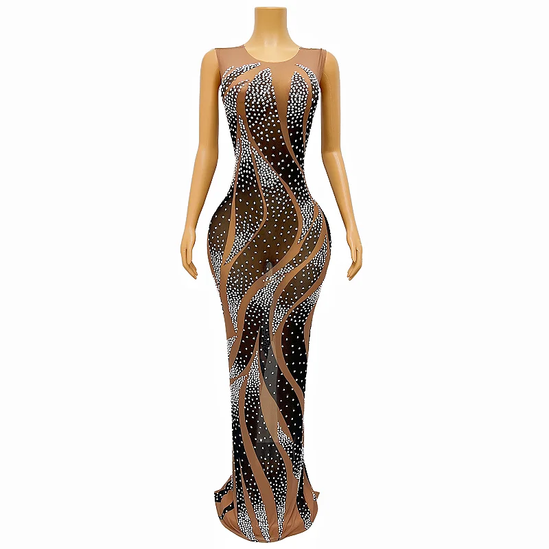 Women's Active Clothing Limited Time Offers NOVANCE women dress 2023 glittering diamonds sleeveless sexy elegent evening gowns for ladies cocktail dresses for prom party