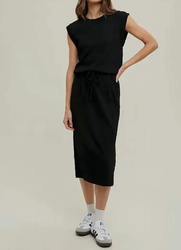 Plus-Size Women's Garments Exclusive Sale Classic Midi Dress In Black