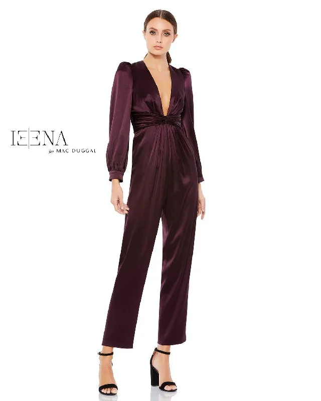 Fashion-Forward Women's Clothing Budget Friendly Mac Duggal A2647 Long Sleeve Formal Jumpsuit