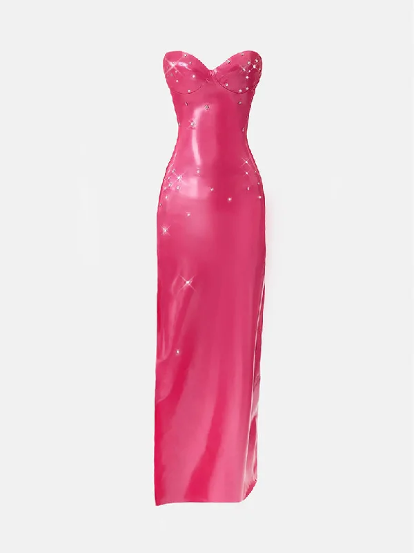 Women's Casual Outfit Trend Alert Bunny Latex Maxi Dress