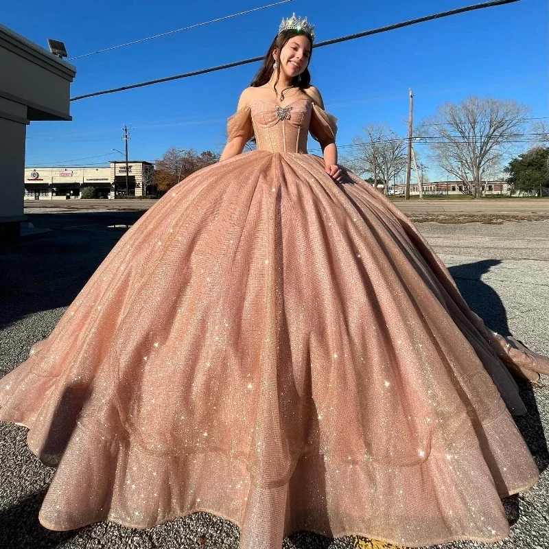 Women's Travel Outfit Set Trend Setting Wardrobe Sexy Sweetheart Ball Gown Princess Quinceanera Dresses Beads Tulle Vestidos De 15 Anos Quinceañeras Sweet 16 Birthday Party Gown