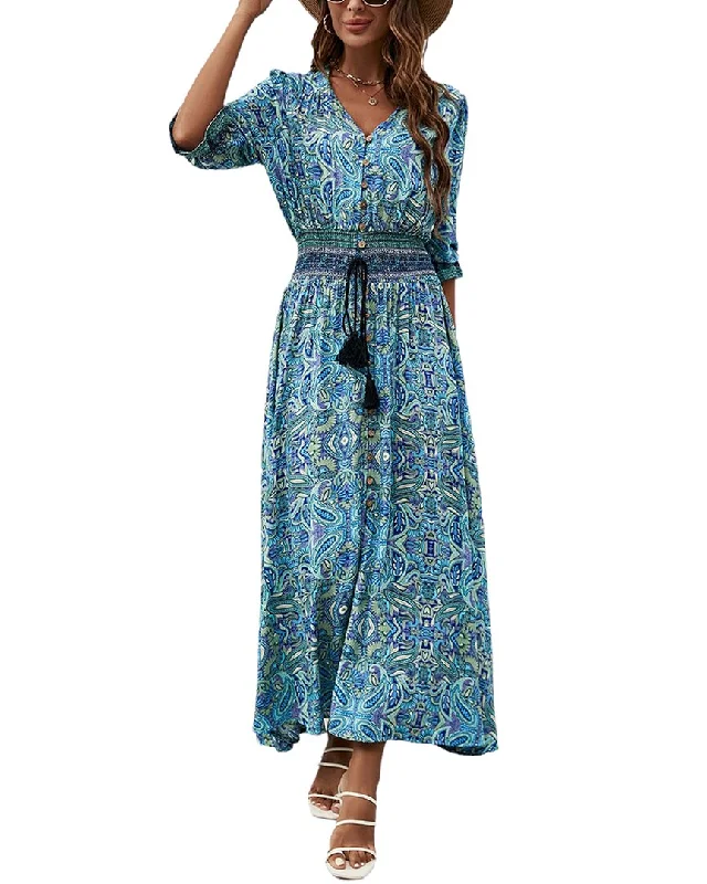 Women's Comfy Loungewear Outfit Runway Inspired Wear ENJOY PETRA Midi Dress