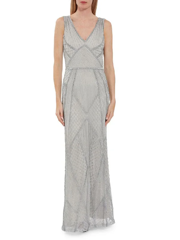 Women's Holiday Attire Exquisite Women's Wear Sale Gina Bacconi Beaded Maxi Dress Grey