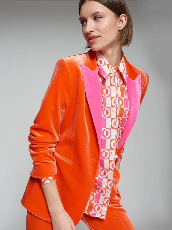 Women's Apparel And Garments Best-Sellers Vilagallo Orange Velvet Christopher Blazer