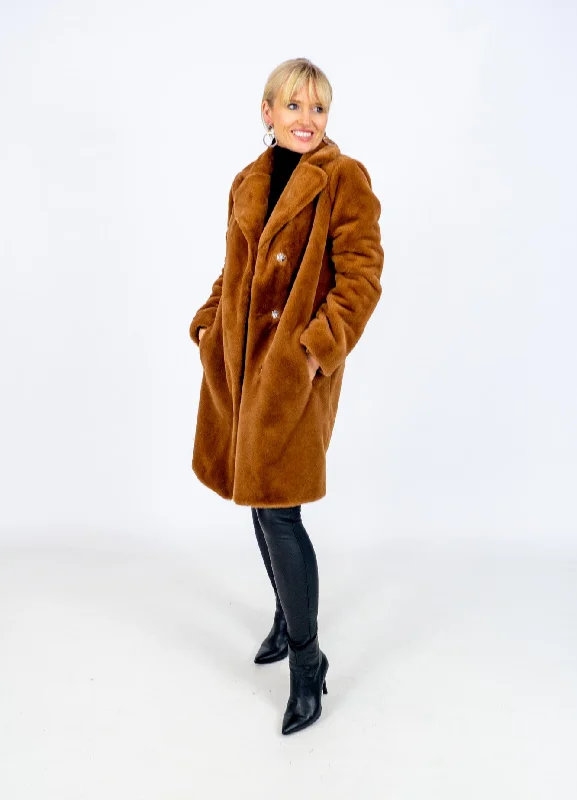 Women's Holiday Clothes Trend Leading Collection Joseph Ribkoff Faux Fur Coat