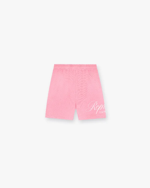 Timeless Women's Garments Huge Savings On Parisian Styles Represent Owners Club Script Mesh Shorts - Pink