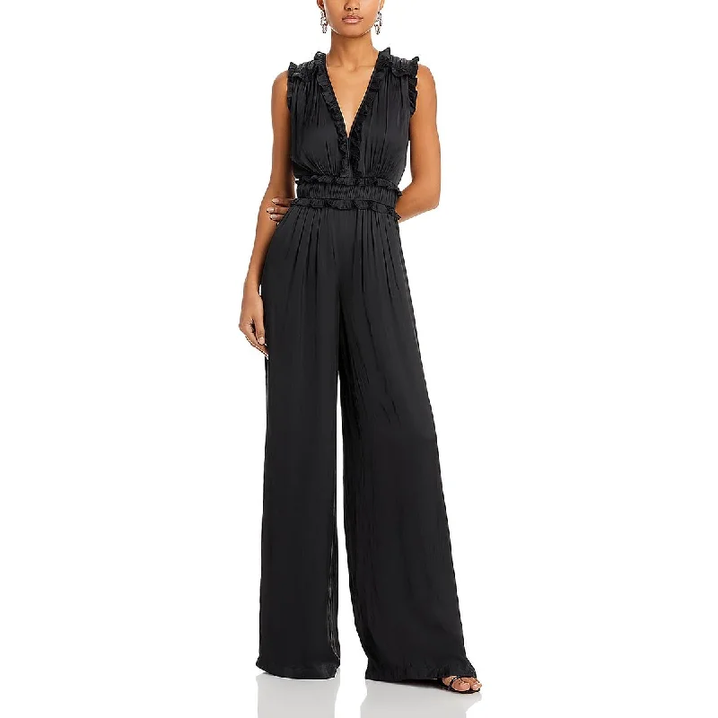 Casual Garments For Women Sophisticated Cut Katelyn Womens Ruffled Polyester Jumpsuit