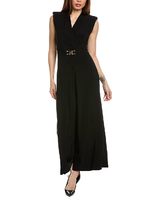 Vintage-Inspired Garments Graceful Movement Joseph Ribkoff Structured Surplice Jumpsuit