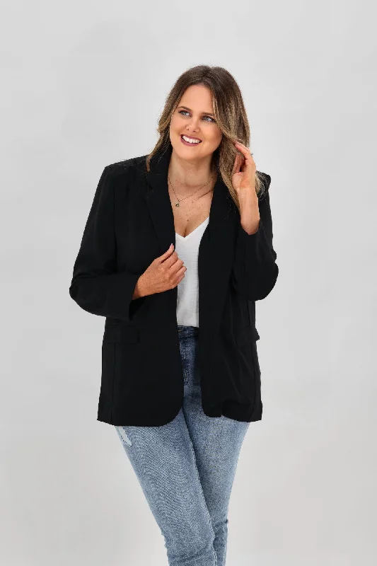 Women's Outdoor Attire Boho - Chic Festival - Ready Style Elm Cece Blazer Black