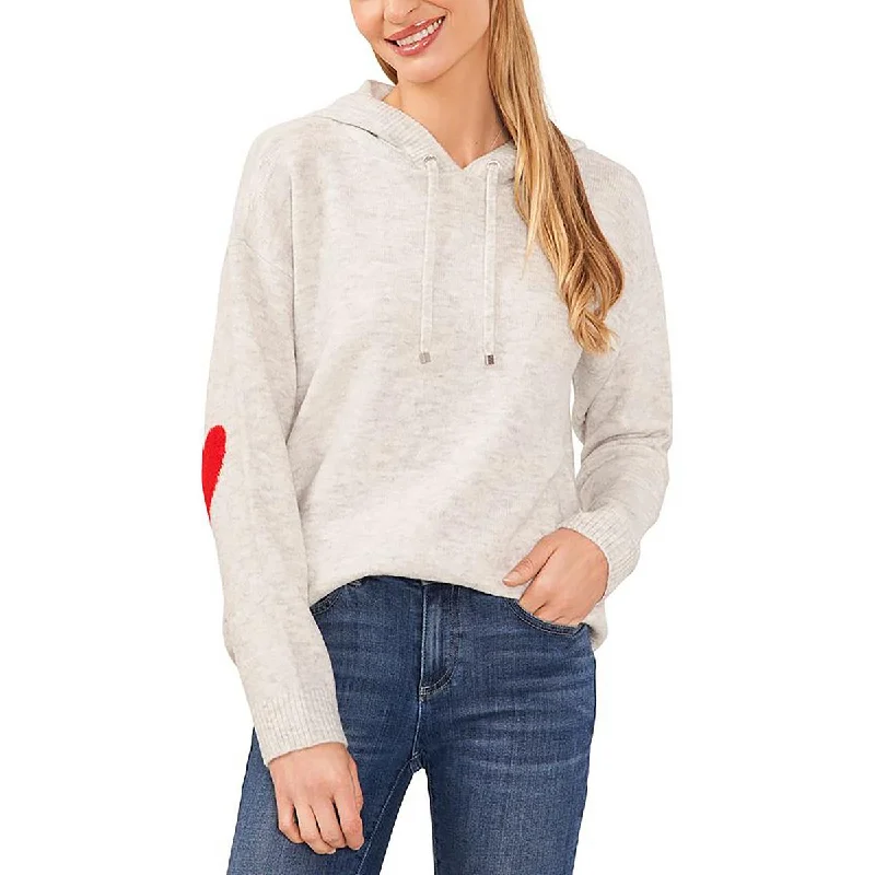 Women's Versatile Apparel Feminine Soft - Hued Look Womens Heathered Knit Hooded Sweatshirt