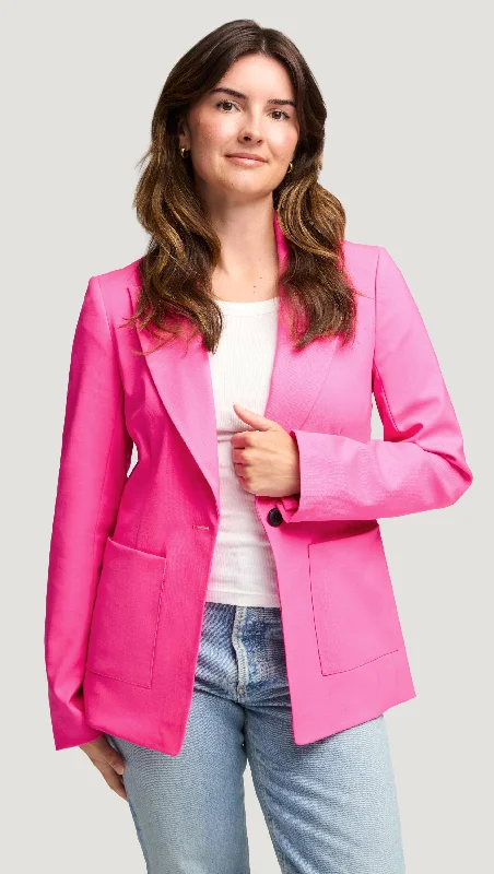 Women's Trendy Casual Outfit Spring Fashion #VotingSuitsYou Blazer in Seasonless Wool | Bright Pink