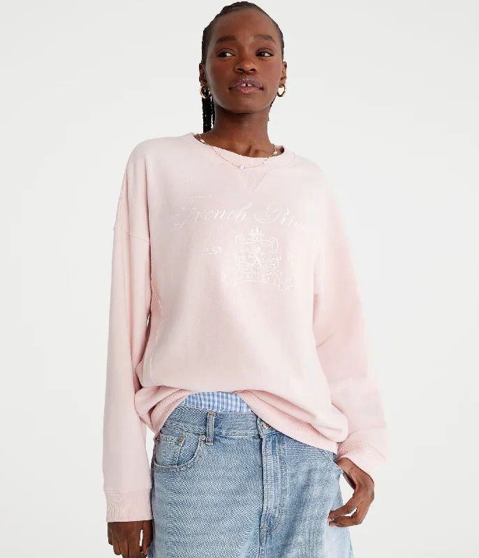 Affordable Luxury Women's Garments Polished Finish Aeropostale French Riviera Oversized Crew Sweatshirt