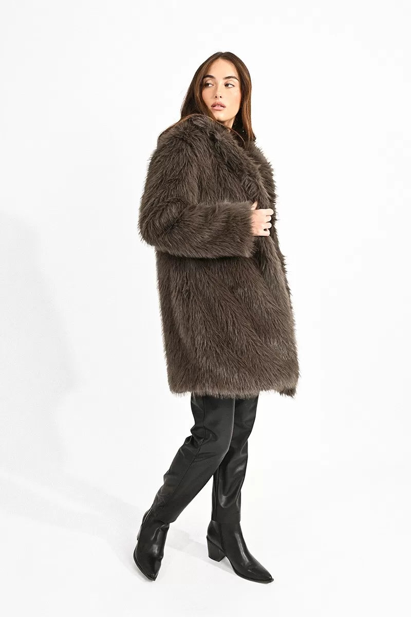 Comfortable Garments For Women Feminine Soft - Hued Styles Molly Bracken Chocolate Faux Fur Coat