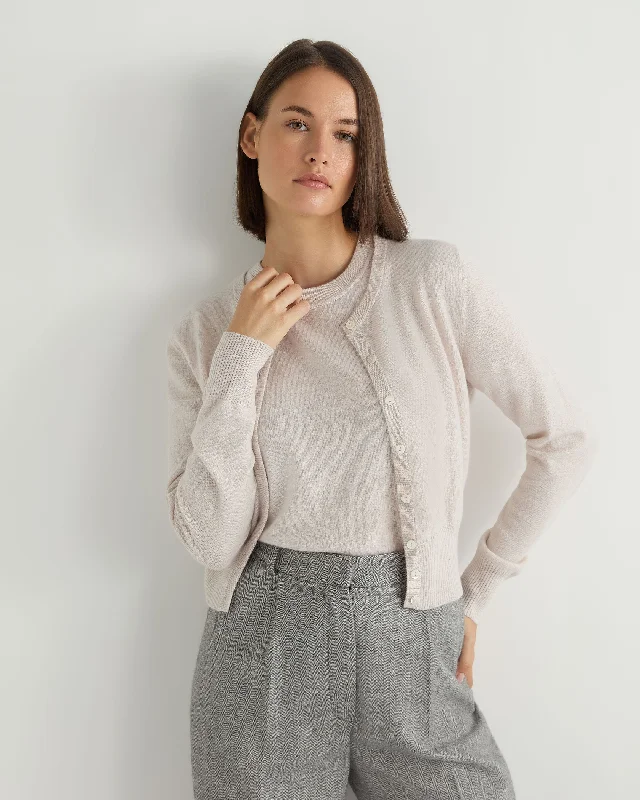 Casual Apparel For Women New In This Season Women's Ivy Cropped Cashmere Cardigan Frost White