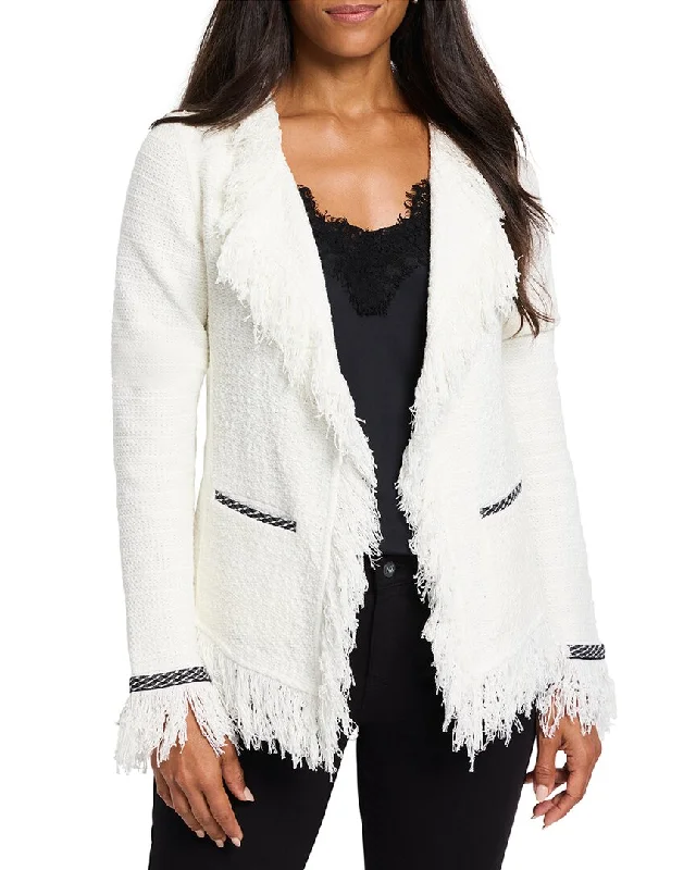 Women's Plus-Size Outfit Spring Fling Sale NIC+ZOE Statement Fringe Mix Knit Jacket