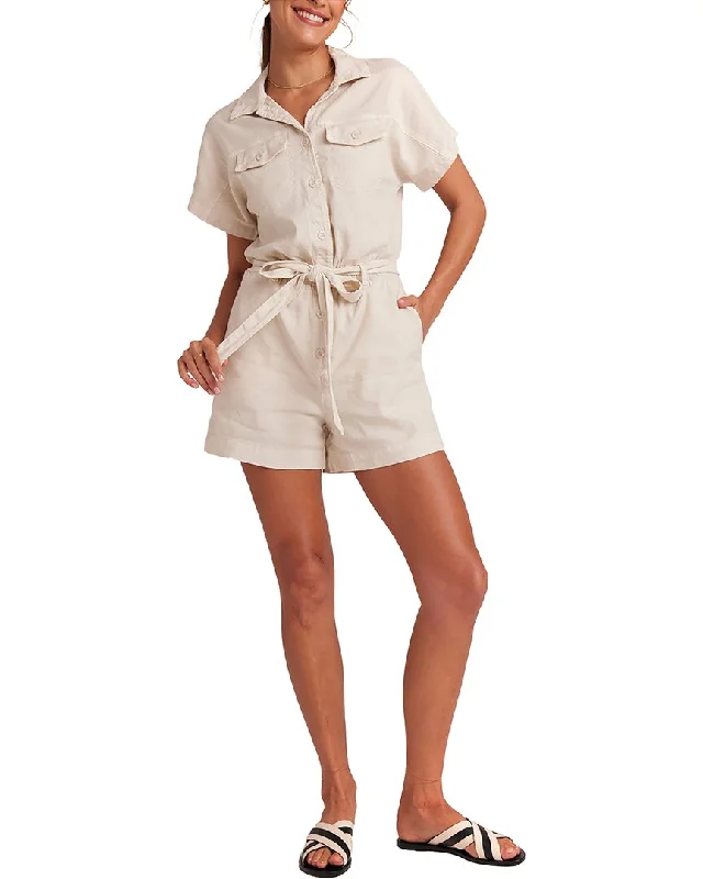 Women's Evening Garments Fashion-Forward Style Bella Dahl Searose Rolled Sleeve Linen-Blend Romper