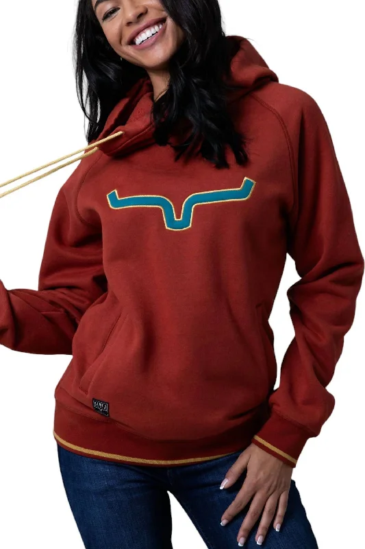 Timeless Women's Garments Romantic Flair Two Scoops Hoodie In Rust