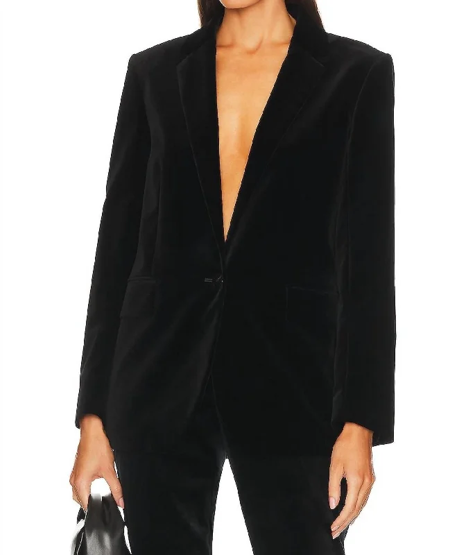 Women's Evening Wear Attire Casual Chic Casual Blazer In Black