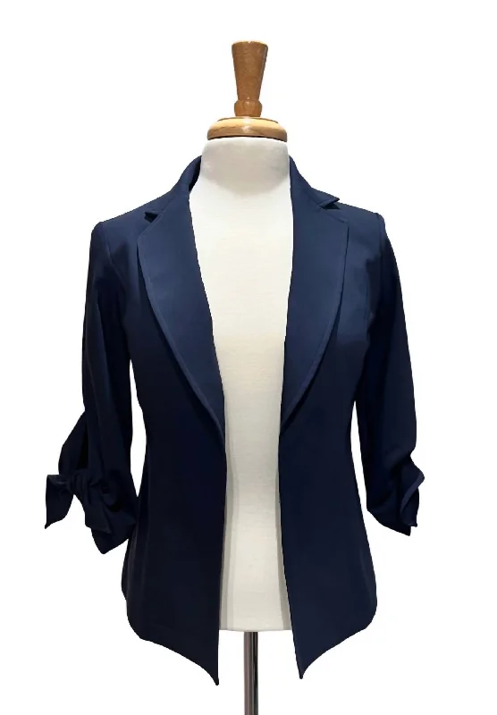 Women's Activewear Apparel Unbeatable Prices Women's Bow Sleeve B-Stretch Jacket In Navy