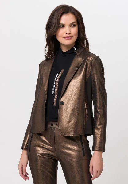 Women's Sporty Clothes Fresh Styles, Fresh Deals Tuzzi Bronze Metallic Long Sleeved Jacket