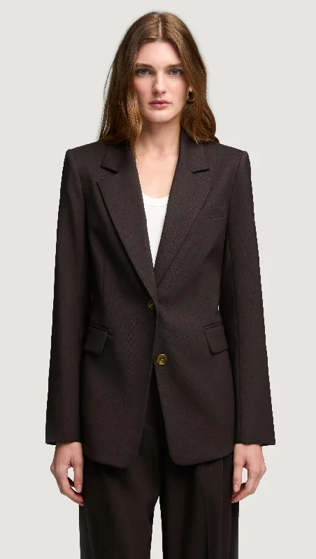 Women's Professional Clothes Everyday Glamour Two-Button Blazer in Seasonless Wool | Coffee