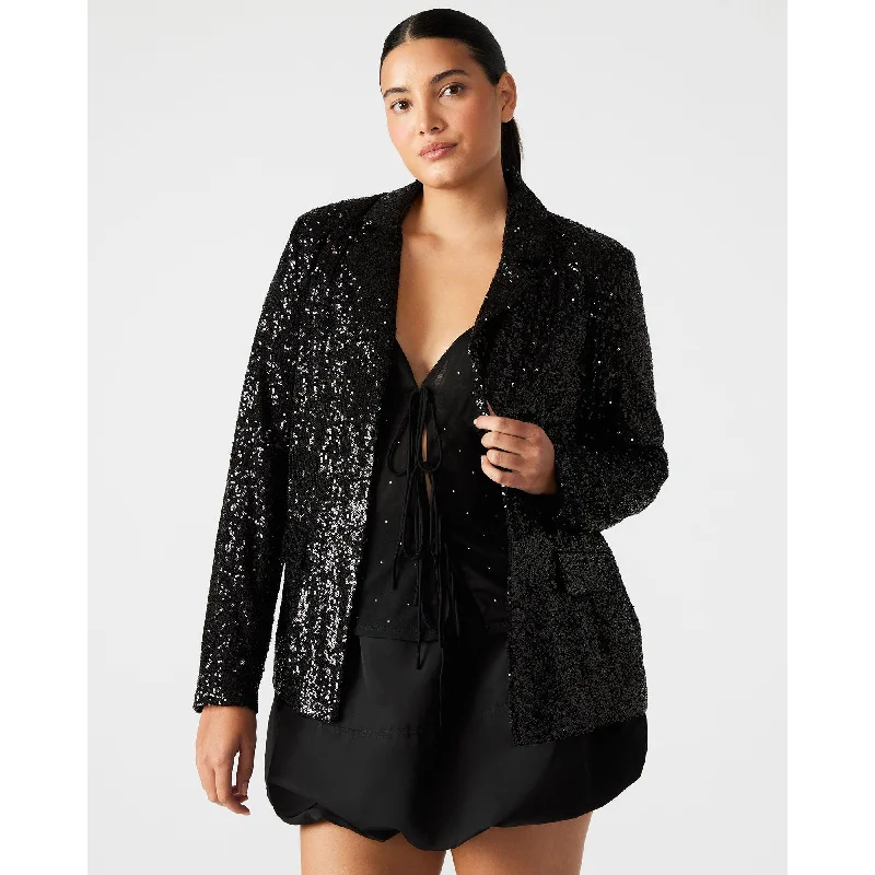 Women's Holiday Outfit Mid - Week Surprise Payton Sequin Blazer Black