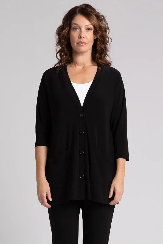 Women's Holiday Apparel Discover Promotions Classic Button Cardigan | Black