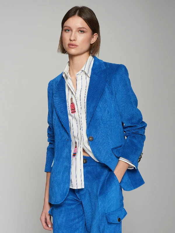 Comfortable Women's Apparel First Order Discount Vilagallo Blue Cordurory Heather Jacket