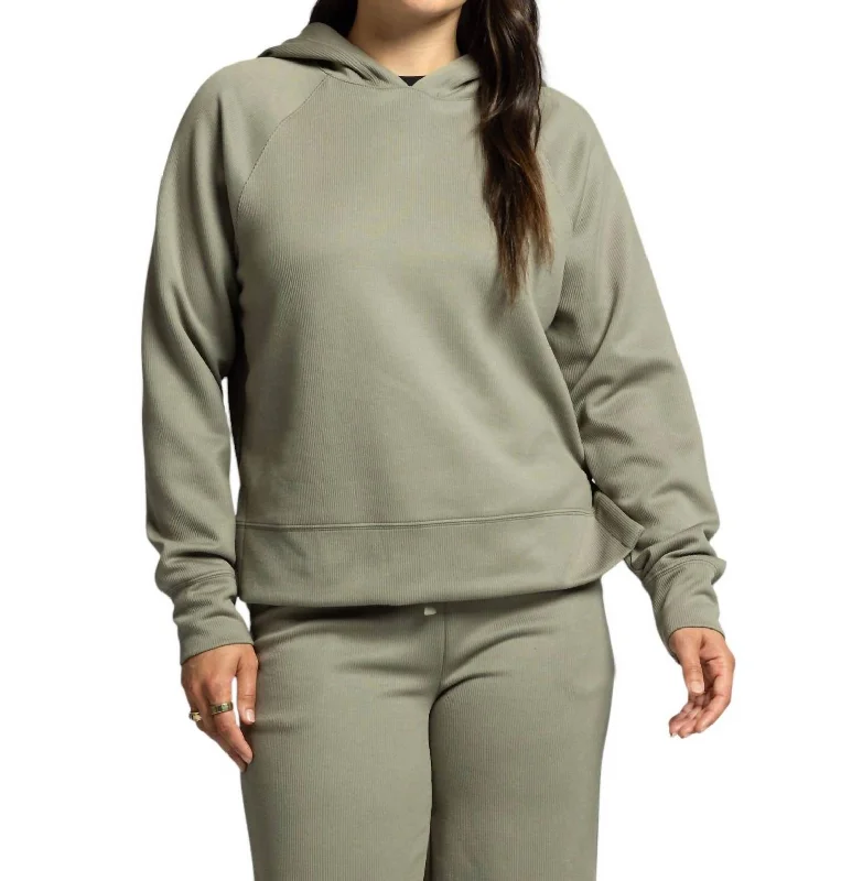 Women's Resort Attire Fashion Essentials Carly Hoodie In Vetiver Rib