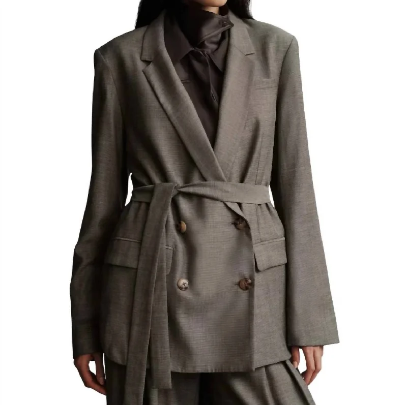 Women's Festive Attire Save Big Smoking Jacket In Taupe