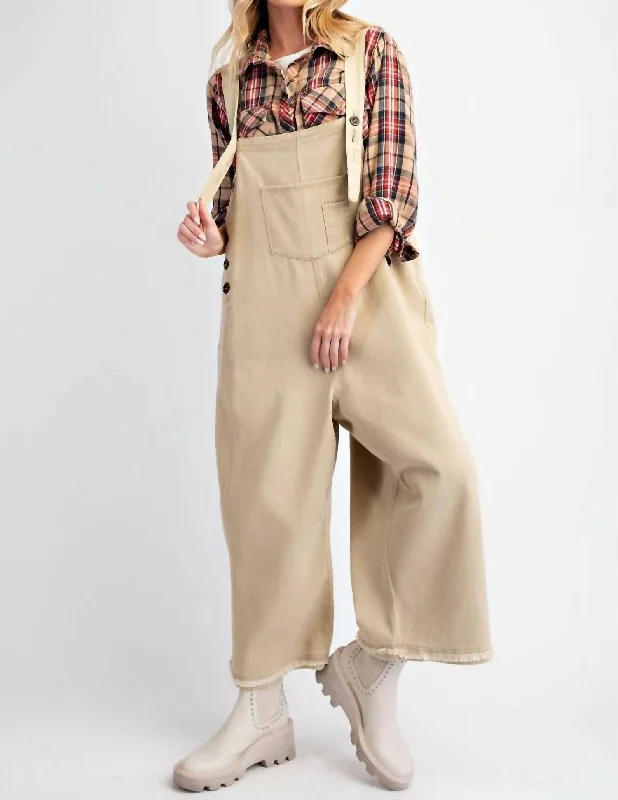 Women's Seasonal Clothes Unleash Your Style Washed Twill Jumper Pants In Khaki