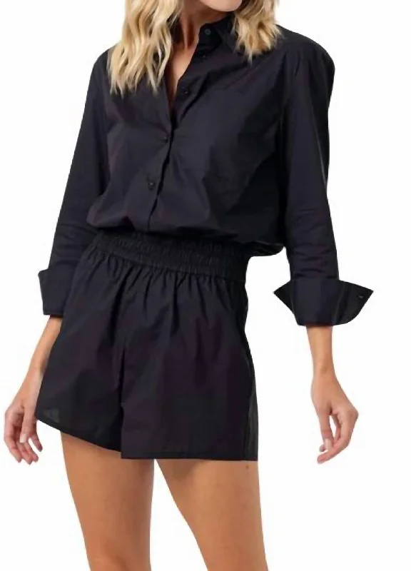 Women's Sporty Chic Clothes Effortless Style, Endless Impact The Lottie Romper In Black