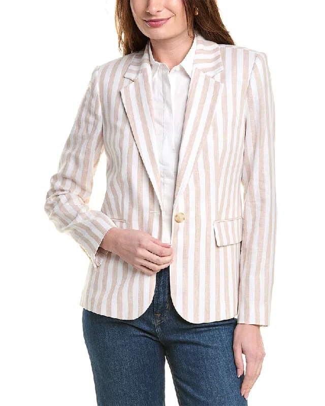 Women's Professional Attire Exclusive Sale Elie Tahari The Helena Striped Linen-Blend Blazer