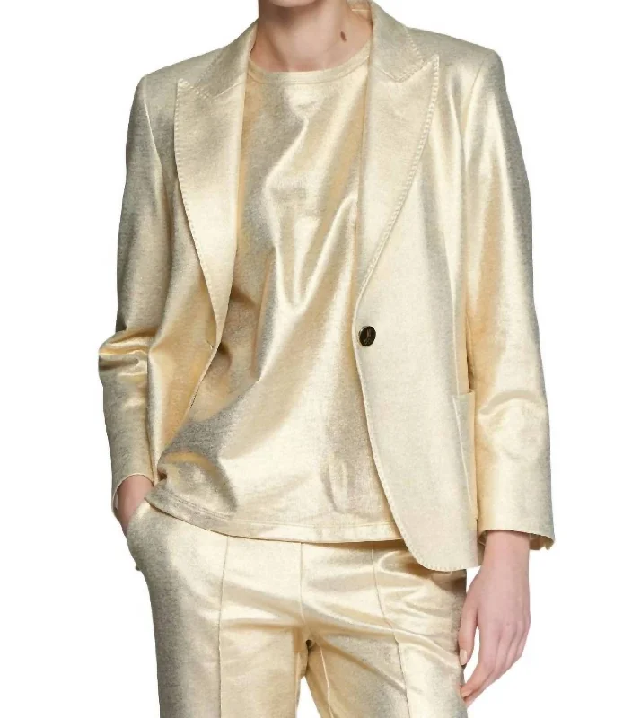 Women's Outerwear Clothing Feminine Grace Hillary Jacket In Metallic Gold