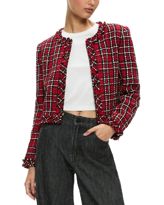 Women's Activewear Attire Latest Trends alice + olivia Kidman Wool-Blend Jacket