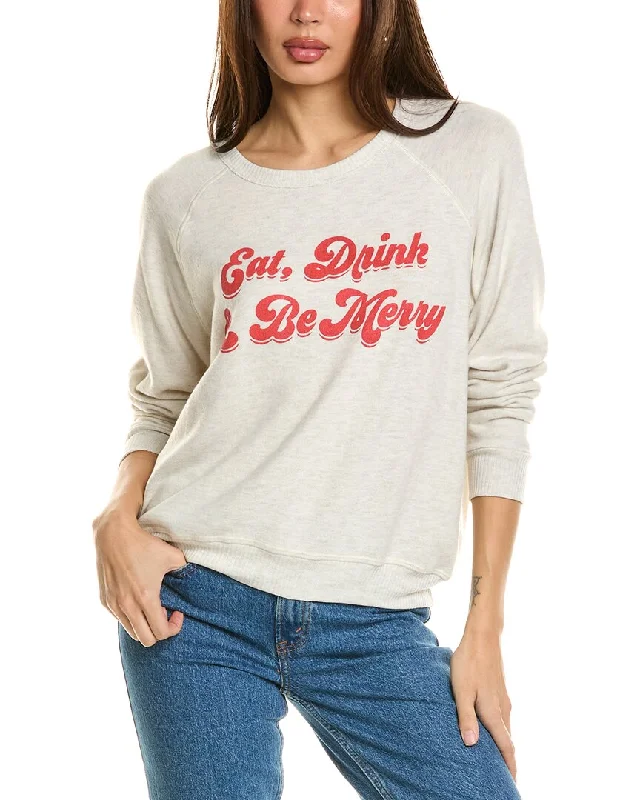 Luxury Women's Clothes Huge Savings On Parisian Styles Project Social T Eat Drink & Be Merry Cozy Raglan Sweatshirt