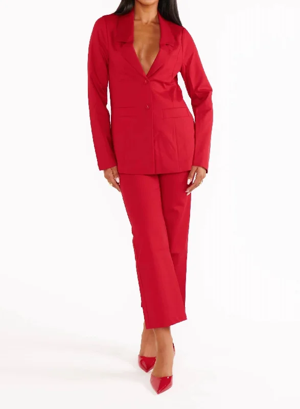 Women's Vintage Garments Brand Name Clothing Discount Extravaganza Major Suiting Blazer In Red