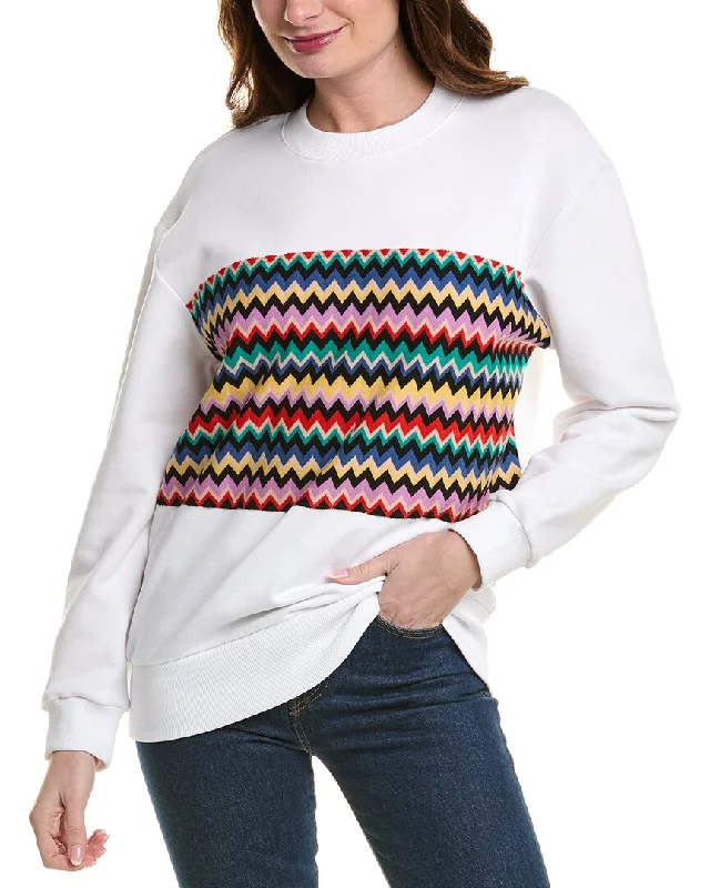 Comfortable Women's Clothes Tropical Island - Inspired Attire Missoni Wool-Trim Sweatshirt