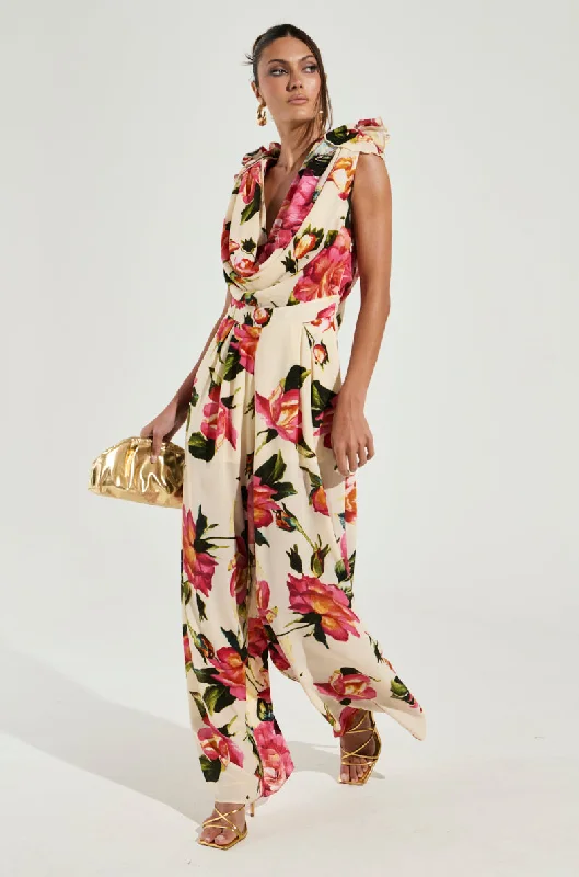 Women's Elegant Clothing Sets Versatile Wardrobe Essentials UNTOUCHABLE FLORAL PRINTED JUMPSUIT