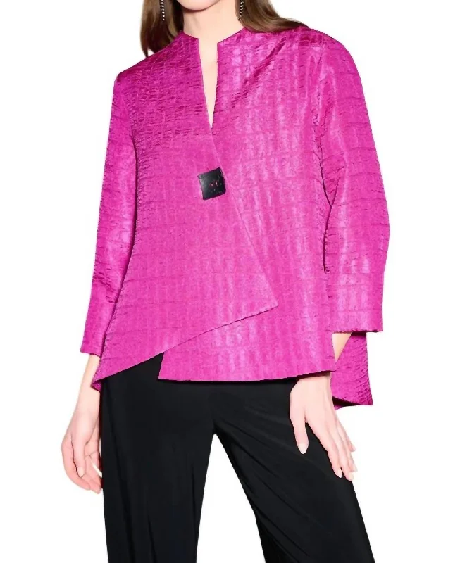 Women's Occasion Wear Clothes Vibrant Prints One Button Jacquard Jacket In Opulence