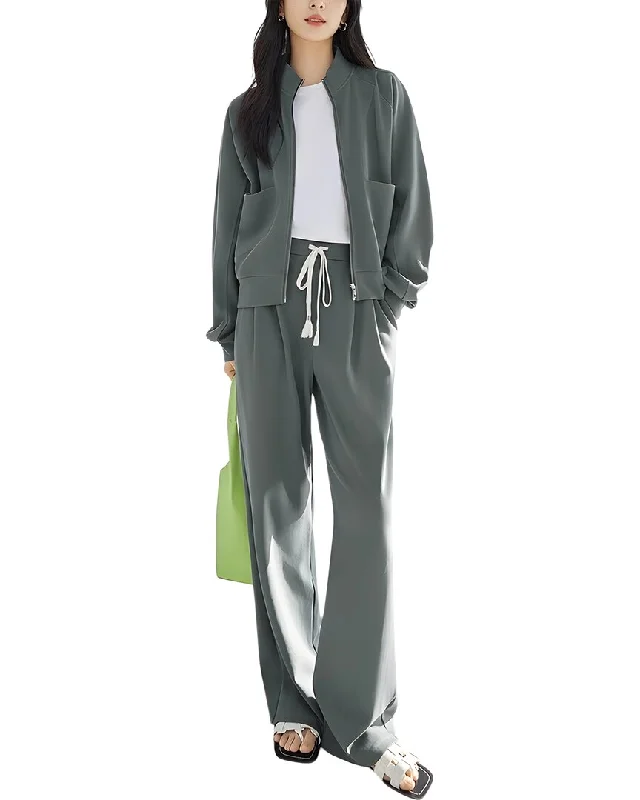 Fashionable Women's Outfit Trendy Street Style ELAINE 2pc Jacket & Pant Set