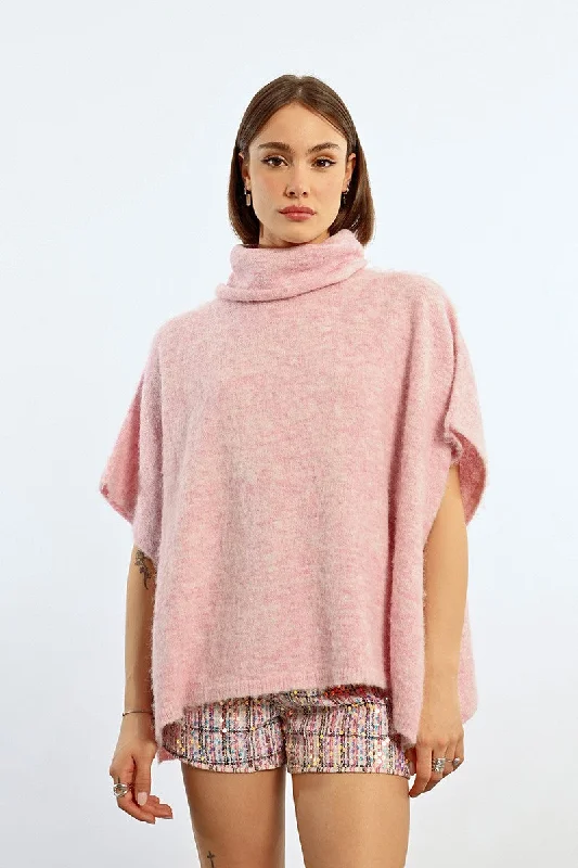 Women's Outerwear Clothing Casual Chic Lili Sidonio Light Pink Multi Poncho