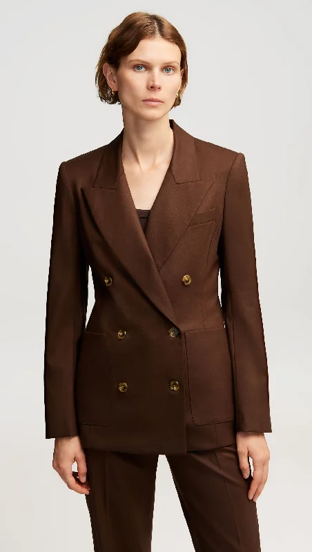 Trendy Athleisure Clothing For Women Flash Sale Chelsea Blazer in Seasonless Wool | Chocolate