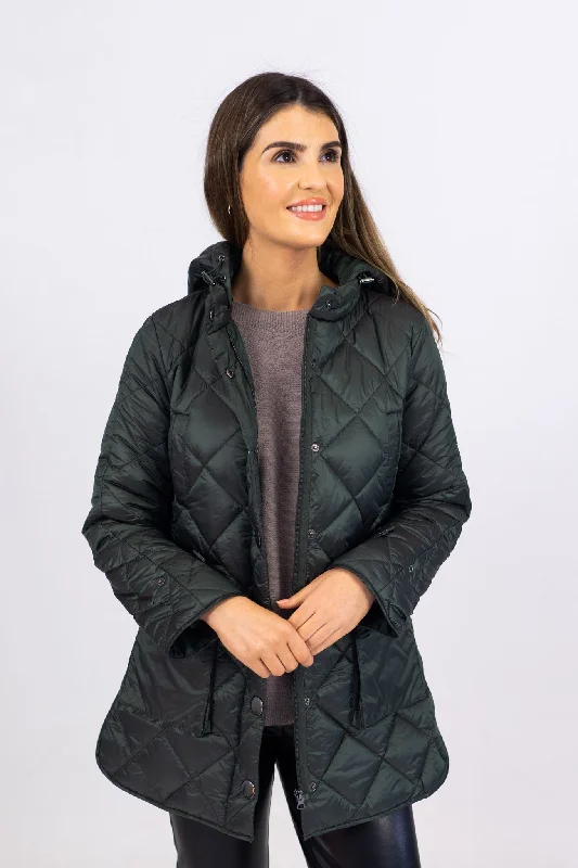 Women's Luxury Garments Lighten Up With Nordic Styles Md'M Dark Ceder Quilted Parka