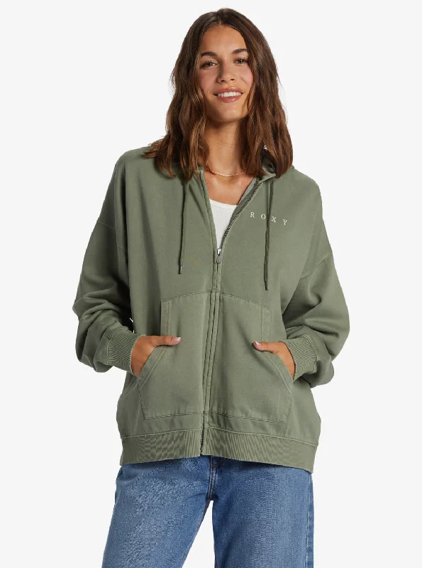 Charming Women's Outfit For Special Occasions Clearance Event Lineup Oversized Zip Hoodie - Agave Green